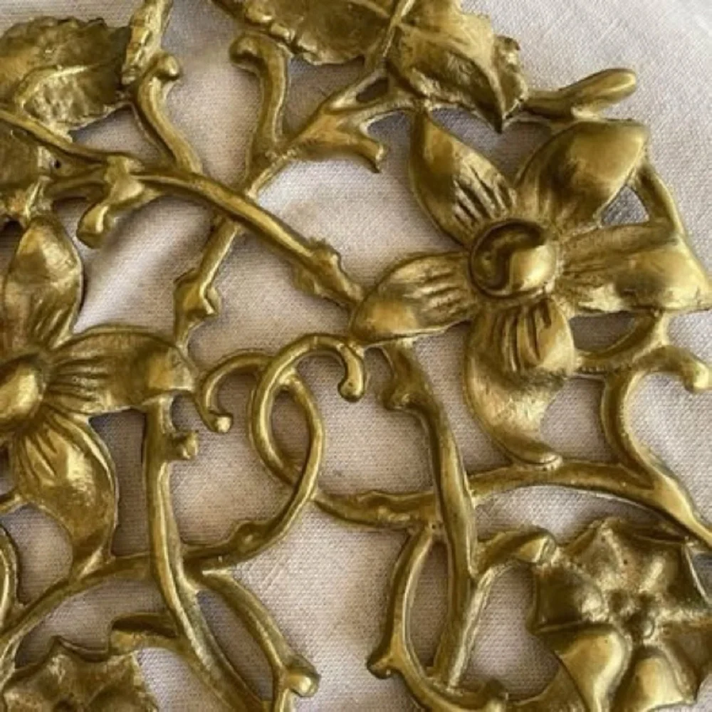 Hollywood Regency Cast Brass Wall Candleholder Gold Mid- Century